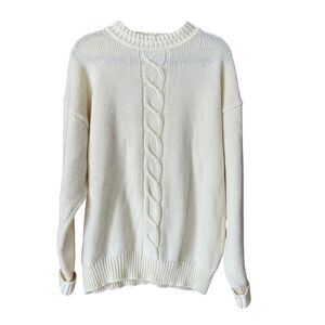 Vintage Cream White Cable Knit Fisherman’s Sweater